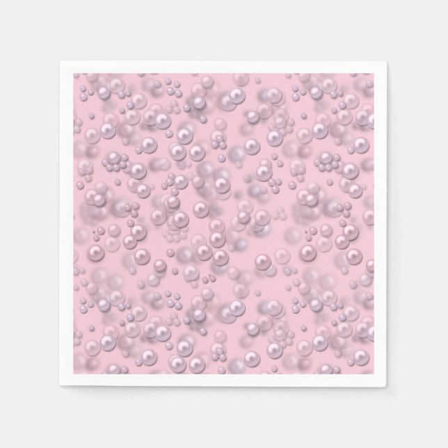 Placers of white-pink pearls on pink velvet napkins (Front)