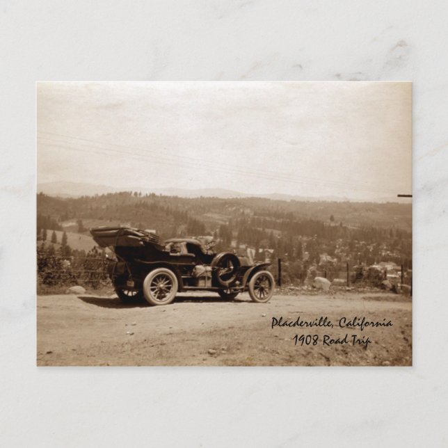 Placerville 1908 Road Trip Postcard (Front)