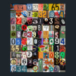 Places of Pi Poster<br><div class="desc">Attention math lovers: perk up your dorm room, classroom or home with this colorful collage of numbers.</div>