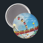Places quote ferris wheel roller coaster photo magnet<br><div class="desc">“Oh the places you'll go.” Relive the childhood memories of soft breezes and birds-eye views with this red, yellow, and white ferris wheel. Listen to the happy screams from the speeding yellow and red roller coaster every time you use this stunning, colorful photography magnet. Your choice of a round or...</div>