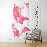 Watercolor world best sale map tapestry