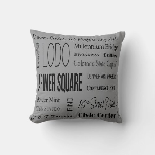 Places to be in Downtown Denver CO Throw Pillow