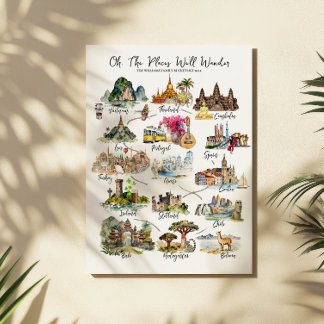 Places We’ll Wander | Monogram Travel Bucket List Poster