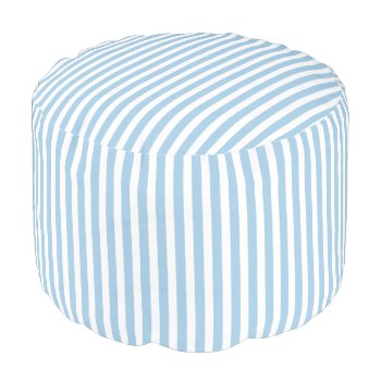 Placid Blue And White Striped Pattern Pouf Seat by EnduringMoments at Zazzle