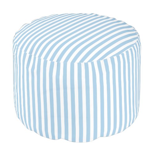 Placid Blue and White Striped Pattern Pouf Seat