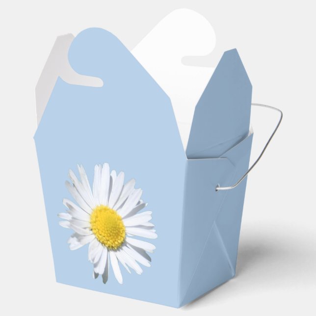 Placid Blue Daisy Wedding Favor Box (Opened)