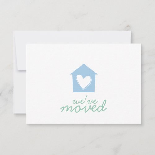 Placid Blue Heart House Housewarming Party Invite