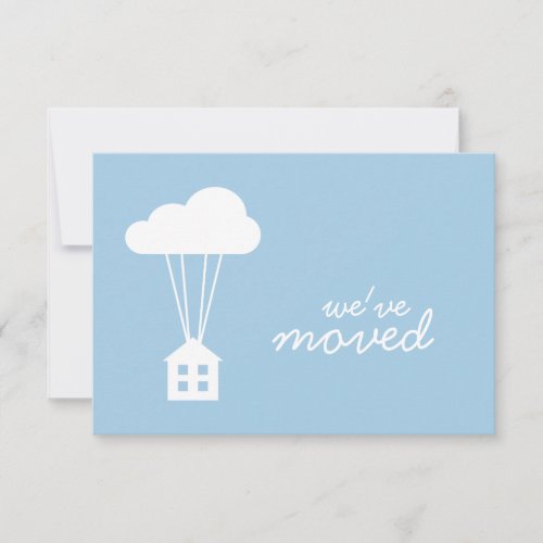 Placid Blue House  Cloud  Housewarming Invite