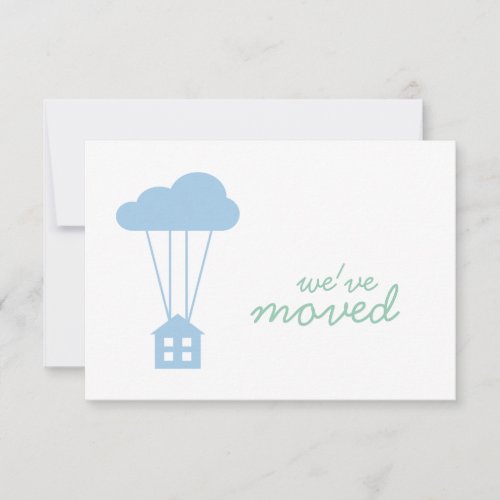 Placid Blue House  Cloud  Housewarming Invite