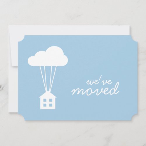 Placid Blue House  Cloud  Housewarming Invite