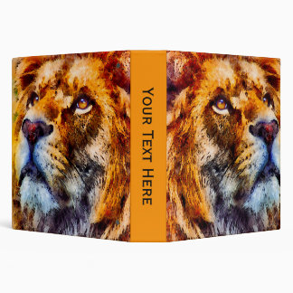 Placid Lion Face 3 Ring Binder