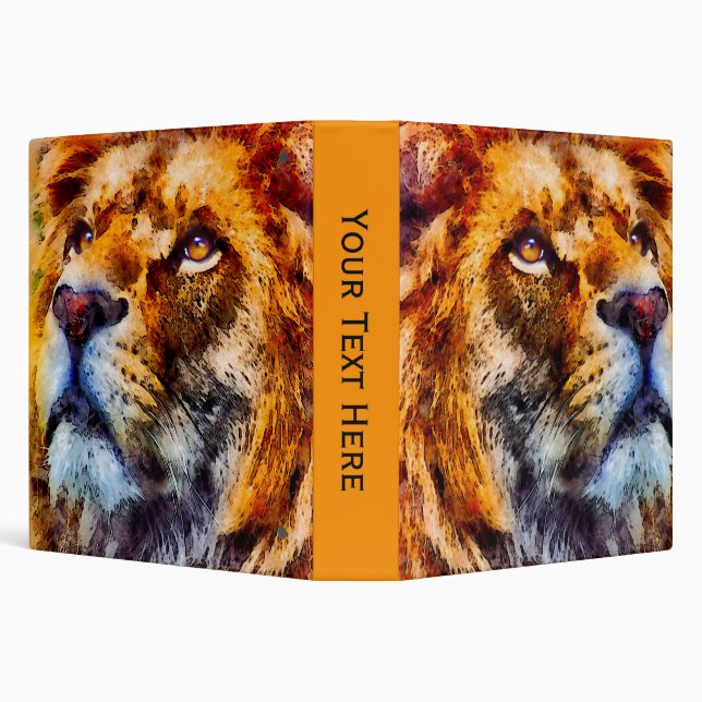 Placid Lion Face 3 Ring Binder (Background)