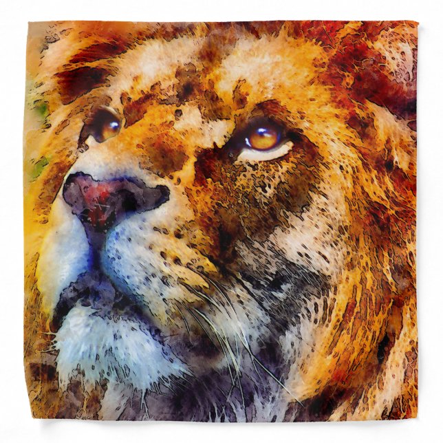Placid Lion Face Bandana (Front)