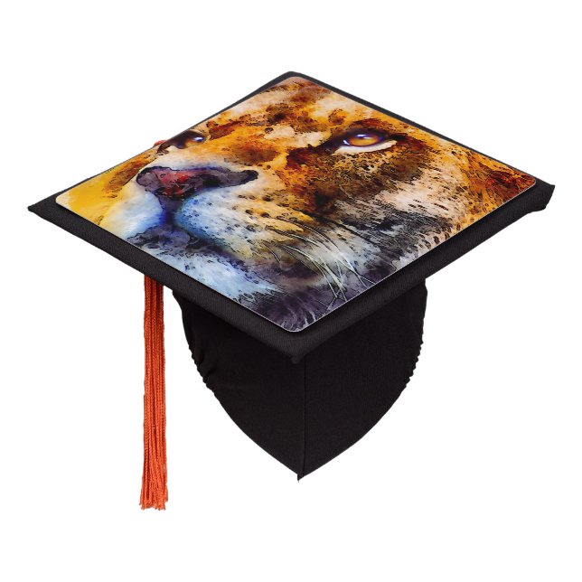 Placid Lion Face Graduation Cap Topper (Angled)