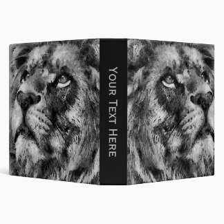 Placid Lion Face Silver 3 Ring Binder