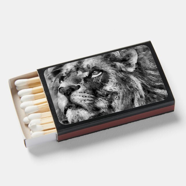 Placid Lion Face Silver Matchboxes (Front Open)