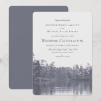 placid mountain lake landscape blue gray wedding