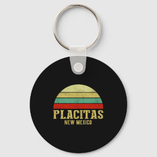 Placitas New Mexico Vintage Retro Sunset  Keychain