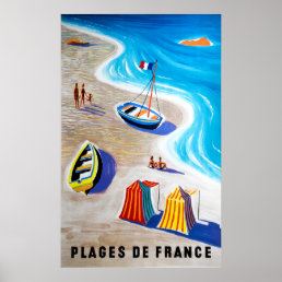 Plages de France - Beaches of France Poster