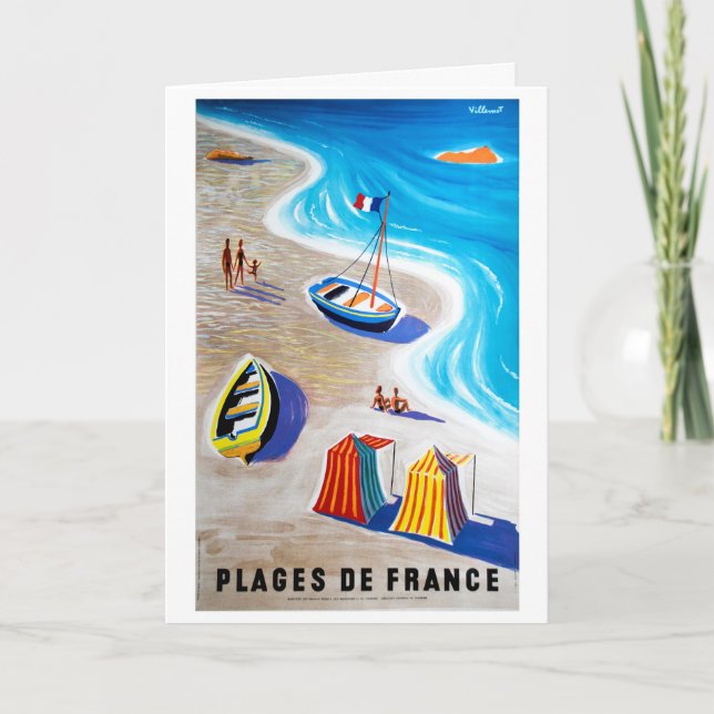 Plages de France - Vintage Travel Poster Card (Front)