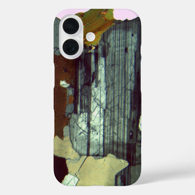 Plagioclase in Thin Section- Igneous Rock Texture Case-Mate iPhone Case (Back)