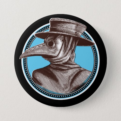 Plague Doctor Button Blue