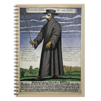 Plague Doctor - Color Copper Engraving 1656 - Notebook