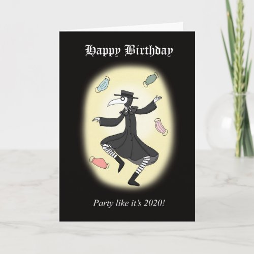 Plague Doctor dancing Funny Pandemic Birthday Card