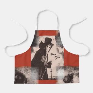 Plague Doctor Dr. Red Apron Home Bar Creepy Art