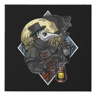 Plague Doctor Faux Canvas Print