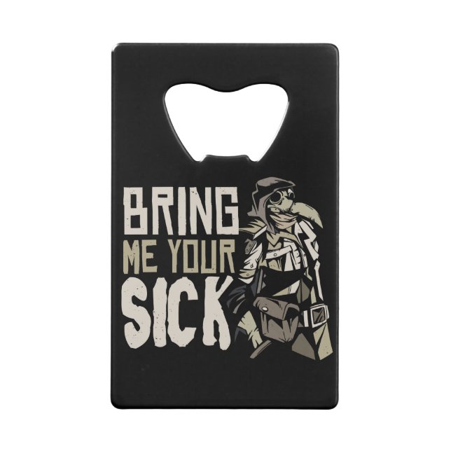 Plague Doctor Halloween Scary Gothic Gift Credit Card Bottle Opener (Back)