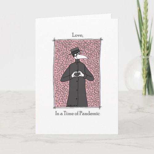 Plague Doctor heart Funny Pandemic Valentines day Card