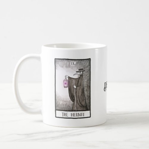 Plague Doctor Hermit Tarot Goth Art Custom name  Coffee Mug