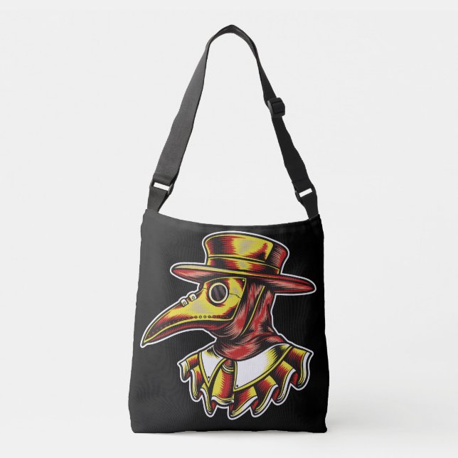 Plague Doctor Illustration Art Crossbody Bag (Front)