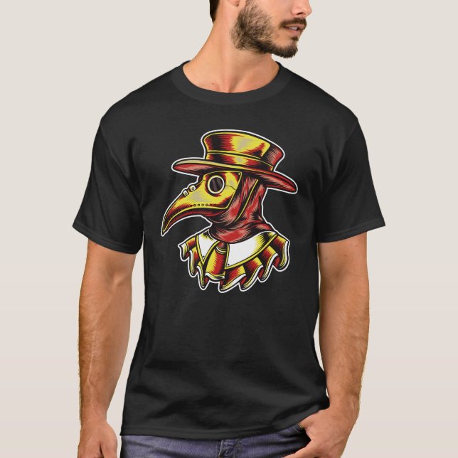 Plague Doctor Illustration Design T-Shirt (Front)