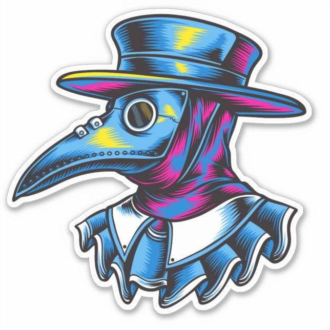 Plague Doctor Illustration Sticker (Front)