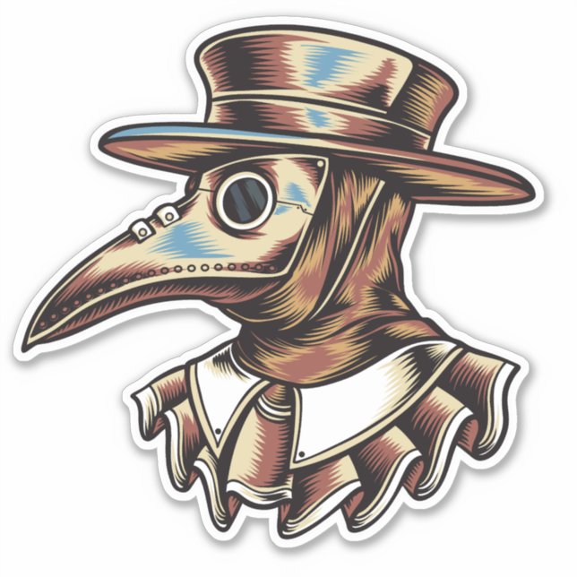 Plague Doctor Illustration Sticker (Front)