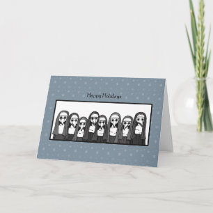 Plague Doctor Mask Nuns Creepy weird Goth Holiday Card