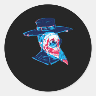 Plague Doctor Middle Ages Doctor Steampunk Gift Classic Round Sticker