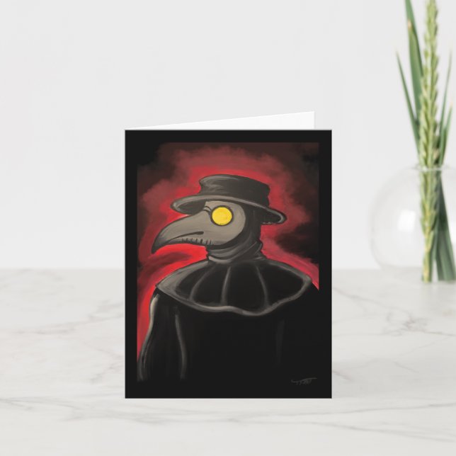 Plague Doctor Painting Sticker  Card (Front)