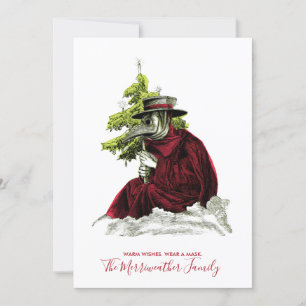 Plague Doctor Santa. Baby It's Covid Outside Card