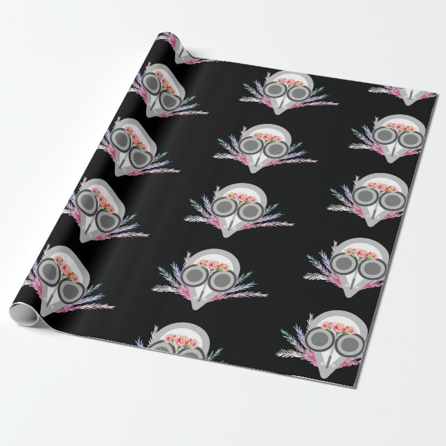 Plague Doctor Spooky Whimsical Halloween  Wrapping Paper (Unrolled)
