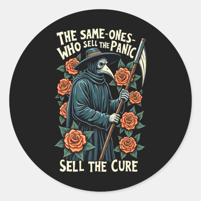Plague Doctor The Same One Who Sells The Panic Sel Classic Round Sticker (Front)