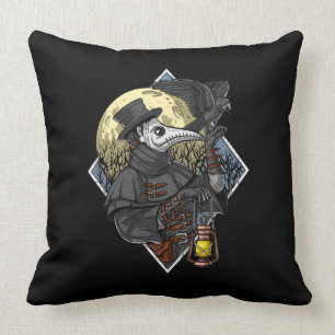 Plague Doctor Throw Pillow