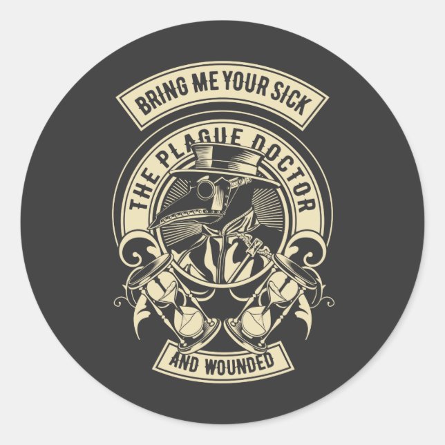 Plague Doctor Vintage Classic Round Sticker (Front)