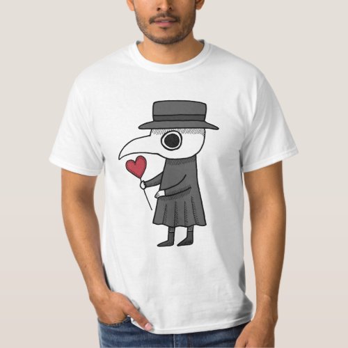 Plague Doctor with Heart Creepy Cute Medieval  T_Shirt