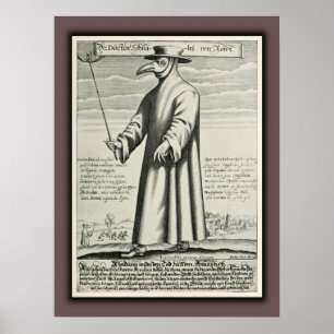 Plague Doctor's Beak Costume Rome Poster