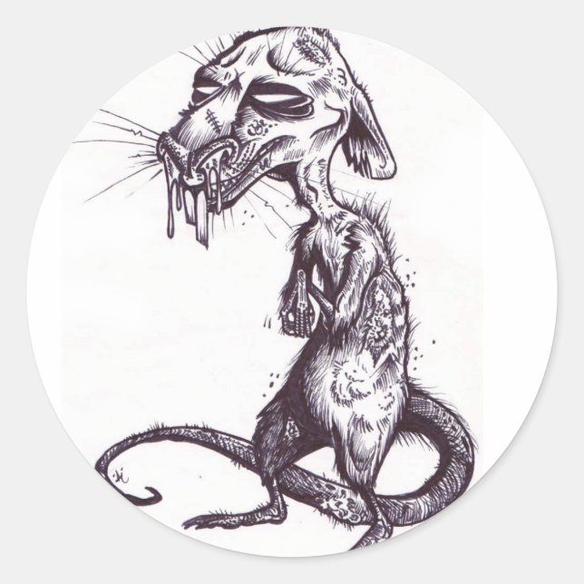 plague rat classic round sticker (Front)