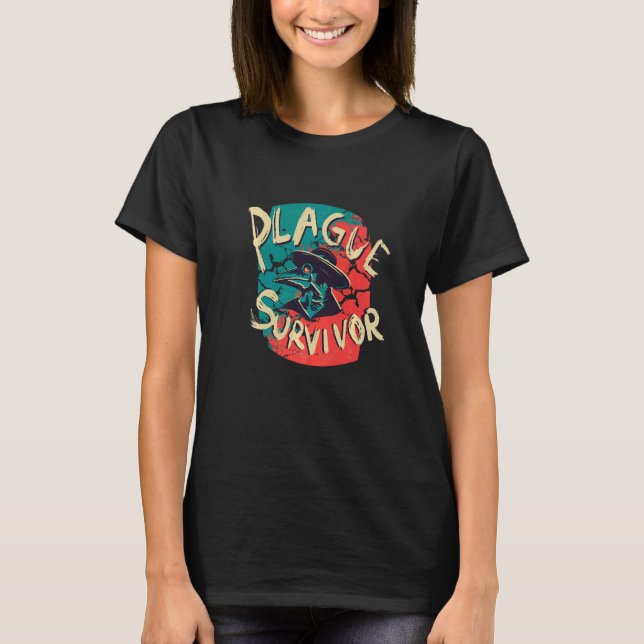 Plague Survivor  Plague Doctor Medieval Creepy T-Shirt (Front)