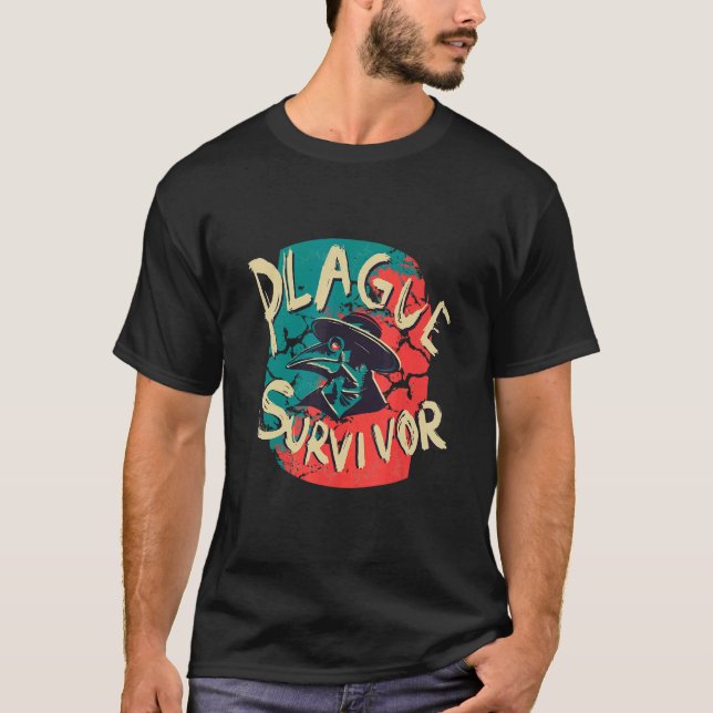 Plague Survivor   Plague Doctor Medieval Creepy T-Shirt (Front)